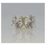 10k White Gold Gemstone Stud Earrings