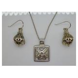 2 pcs. Sterling Silver Necklace & Earrings