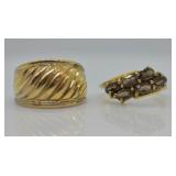 2 pcs. Sterling Silver Rings - 1 Gemstone