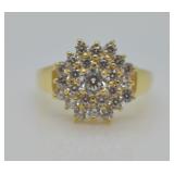 14k Gold & White Stone Cocktail Ring