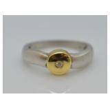 18k Gold & Sterling Silver Diamond Ring