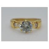 10k Gold & Simulated Diamond Ring