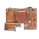 Brahmin Double Side Tote in Pecan w/ Wallet