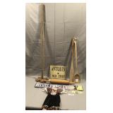 7pcs vintage items, Early Dasher, antiques sign