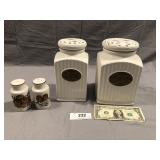 4pcs 2x Canister set & Salt & Pepper Shakers