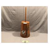 primitive wood butter churn w/ lid & dasher