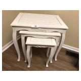 White painted nesting tables