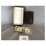 Vintage Citizens bank lock box w/coins