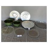 16pcs of misc plates & Pair of planters