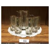 7pcs Rose pitcher and glass set