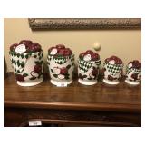 5pcs Porcelain apple pattern canister set