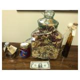 4pcs Kitchen décor w/ cherry candle in jar