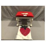 Footstool and Strawberry quilt pieces