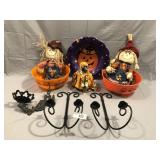 8pcs Holiday décor and cast iron sconces