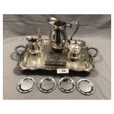 10pcs Silver plate tea & water set