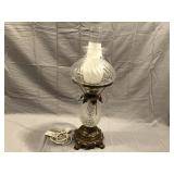 Brass & glass oil style table lamp