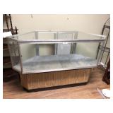 Double Corner glass show case with storage