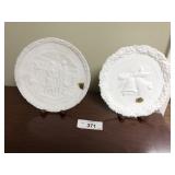 pair of Vintage Fenton Satin glass plates