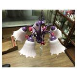 Metal and glass hanging lamp,