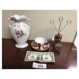 3pcs, 2 pieces of fine china & photo stand