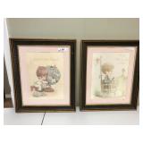 2pcs Prescious Moments prints in frames