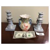 3pcs porcelain candle holders, & Brazil vase