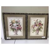 Pair of Floral still life prints by Audit