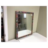 Flower trimed entry mirror victorian-style