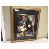 Floral still life in large frame
