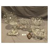(8) pcs pressed glassware
