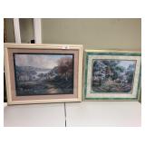 Pair of colorful prints in frames