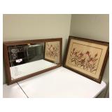 2pcs framed print signed & mirror