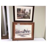 2pcs The Old Barn print & landscape