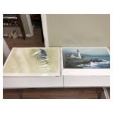 2pcs Jim Gray print Blue Herron & Light house