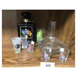 10pcs Bar lot, Shot glasses, Decanter
