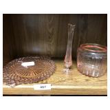 3pcs of vintage pink depression glass
