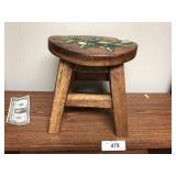 Vintage hand carved & Painted milking stool