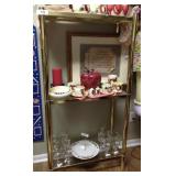 Brass-tone 3-glass shelf
