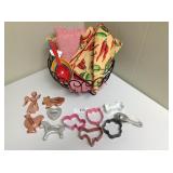 Neat vintage cookie cutter and tableware items
