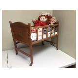 Vintage dolls and crib