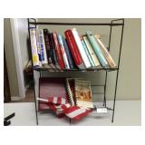 Metal book display & books