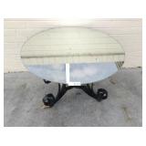 Mirror top metal side table
