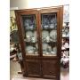 Vintage Pecan straight front China cabinet