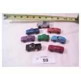 8pcs of Vintage pressed steel toy cars