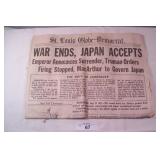1945 St. Louis Globe News paper