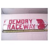 Handmade Demory Raceway sign