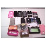 Large lot of used cell phone cases