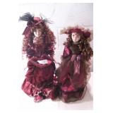Pair of 22" Porcelain dolls