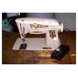 Vintage Singer Sewing machine w/ items