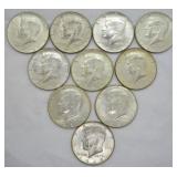 10 SILVER HALF DOLLARS  40%